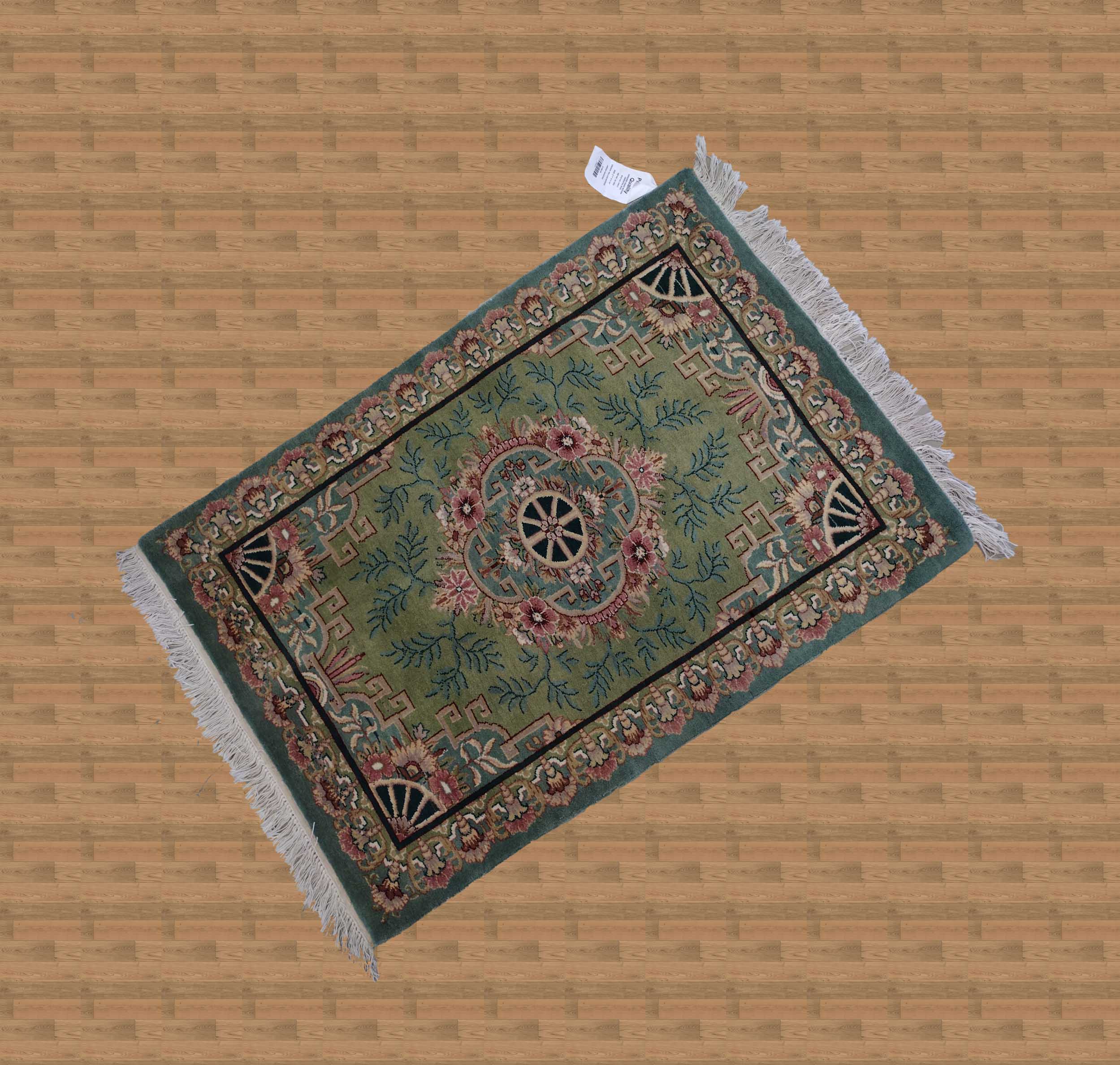 2'7"X3'10" Pakistan William Morris Green Small Floral Area Rug-GL 1982 – 2'7" × 3'10"